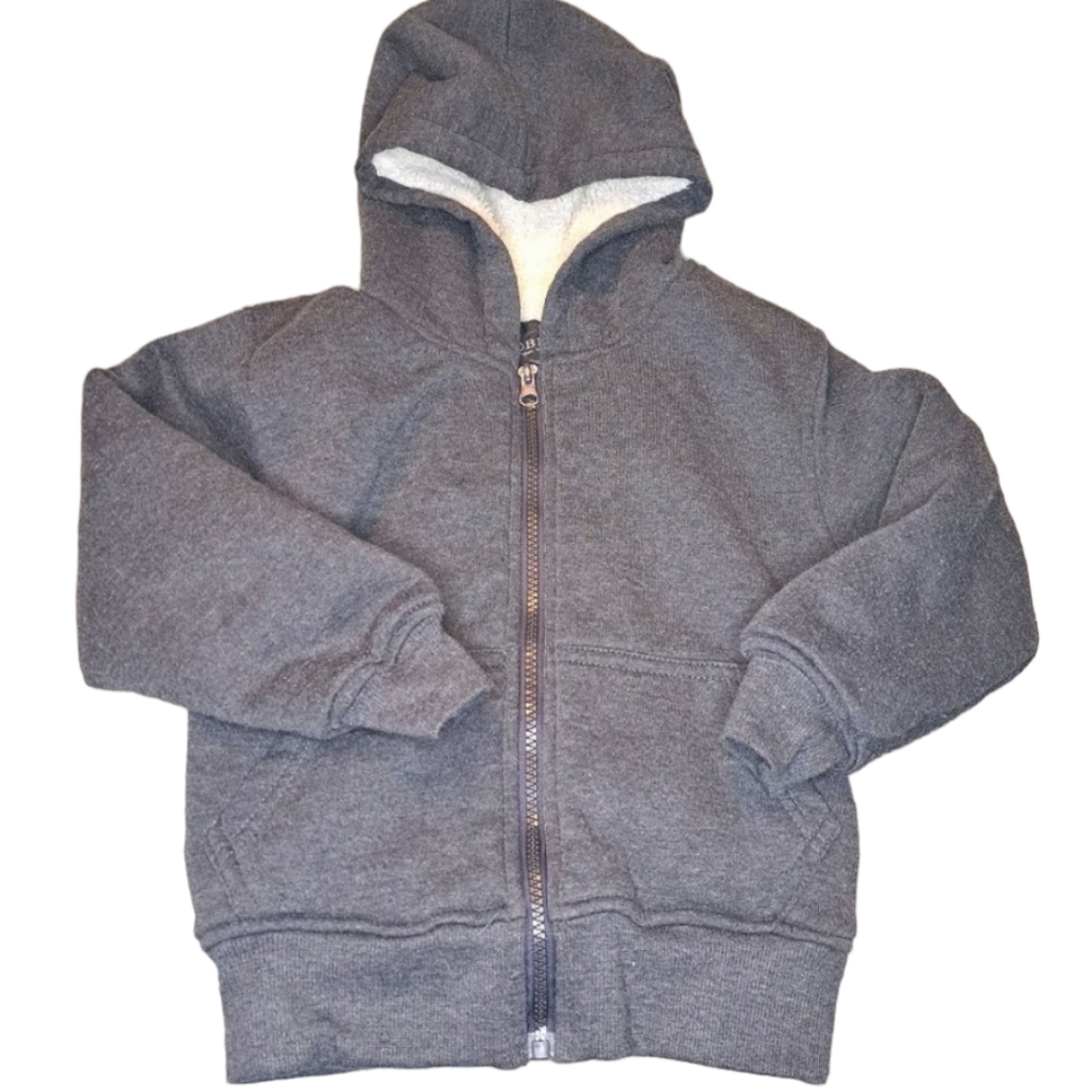 Gioberti Grey Boy's Sherpa-Lined Hooded Jacket Size 5